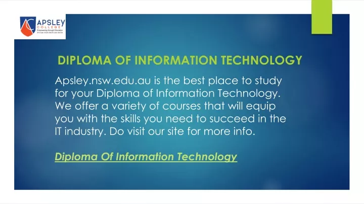diploma of information technology