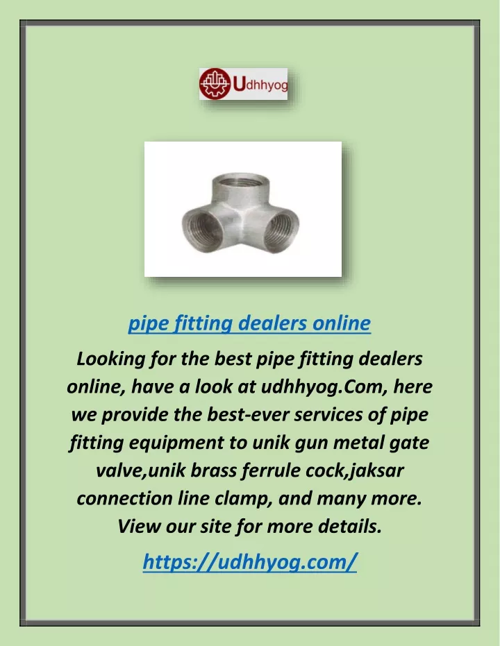 pipe fitting dealers online