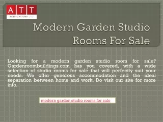 Modern Garden Studio Rooms For Sale | Gardenroombuildings.com