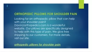 Orthopedic Pillows For Shoulder Pain  Davinciorthopedics.com