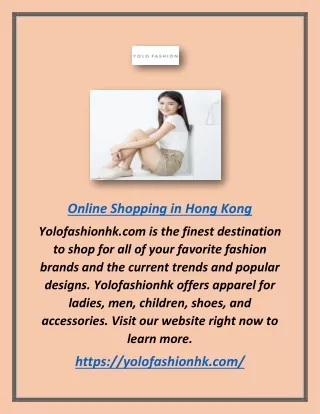 Online Shopping in Hong Kong | Yolofashionhk.com