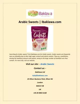 Arabic Sweets | Ibaklawa.com