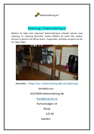 Radonsug  Radonmätningse