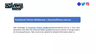 functional trainers melbourne dynamofitness com au