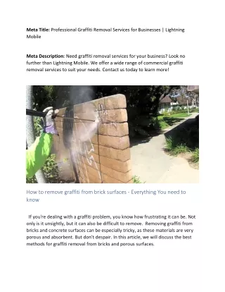 How to remove graffiti from brick surfaces - Everything You need to know