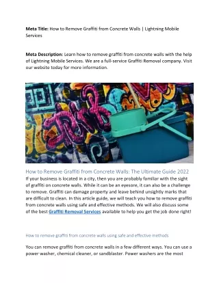 How to Remove Graffiti from Concrete Walls The Ultimate Guide