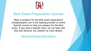 Dele Exam Preparation Courses  Zonadeespanol.com