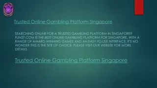 trusted online gambling platform singapore