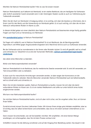m chten sie natrium pentobarbital kaufen hier