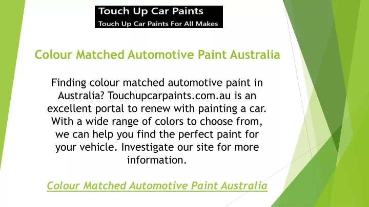 colour matched automotive paint australia