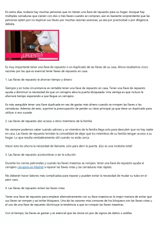 Ventajas de tener una copia de la llave de tu casa
