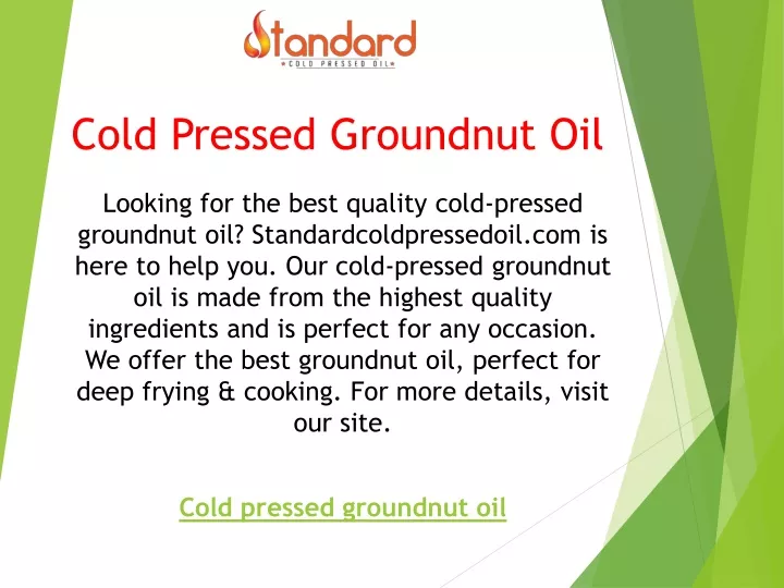 cold pressed groundnut oil