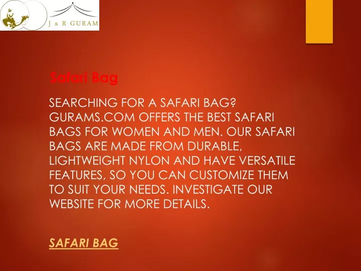 safari bag