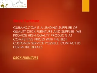Deck Furniture  Gurams.com