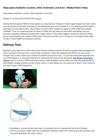 sleep apnea headache location relief treatments