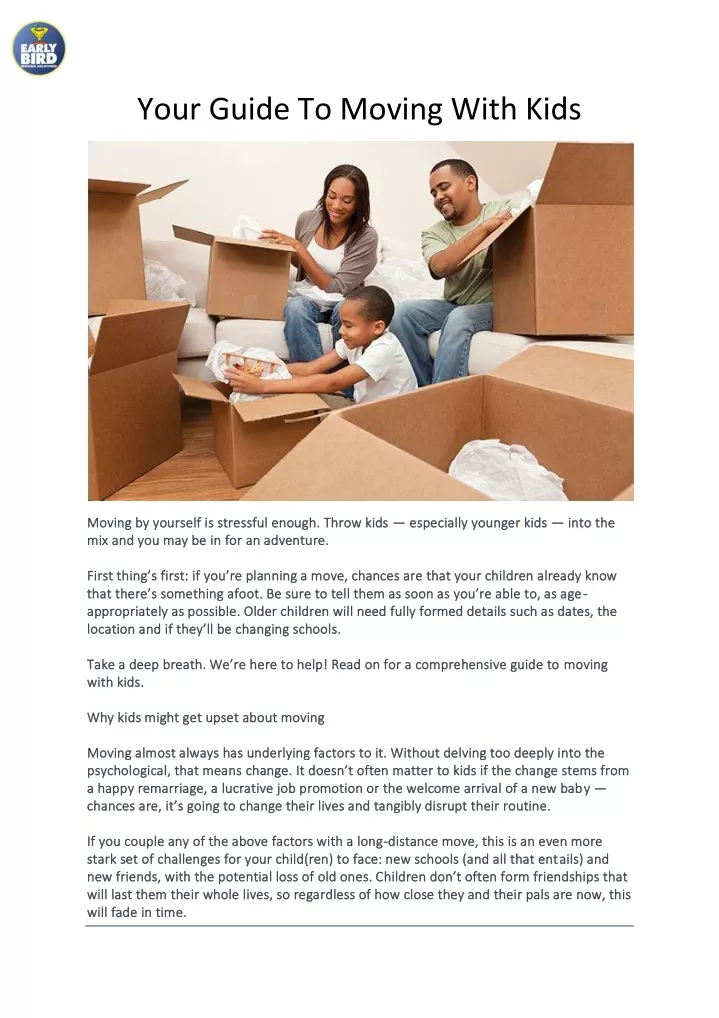 your guide to moving with kids