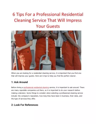 professional residential cleaning
