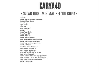 BANDAR TOGEL MINIMAL BET 100 RUPIAH