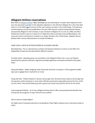 allegiant airlines reservations best deals