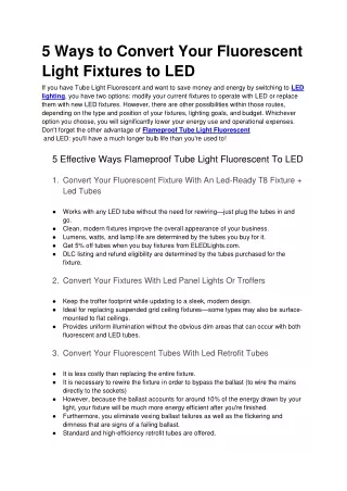 5 Ways to Convert Your Fluorescent Light Fixtures to LED