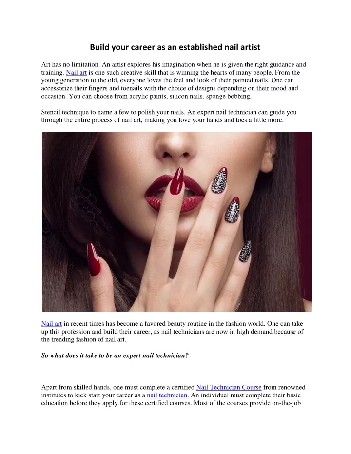 build your career as an established nail artist