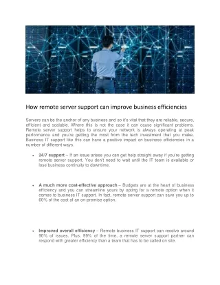 how remote server support can improve business