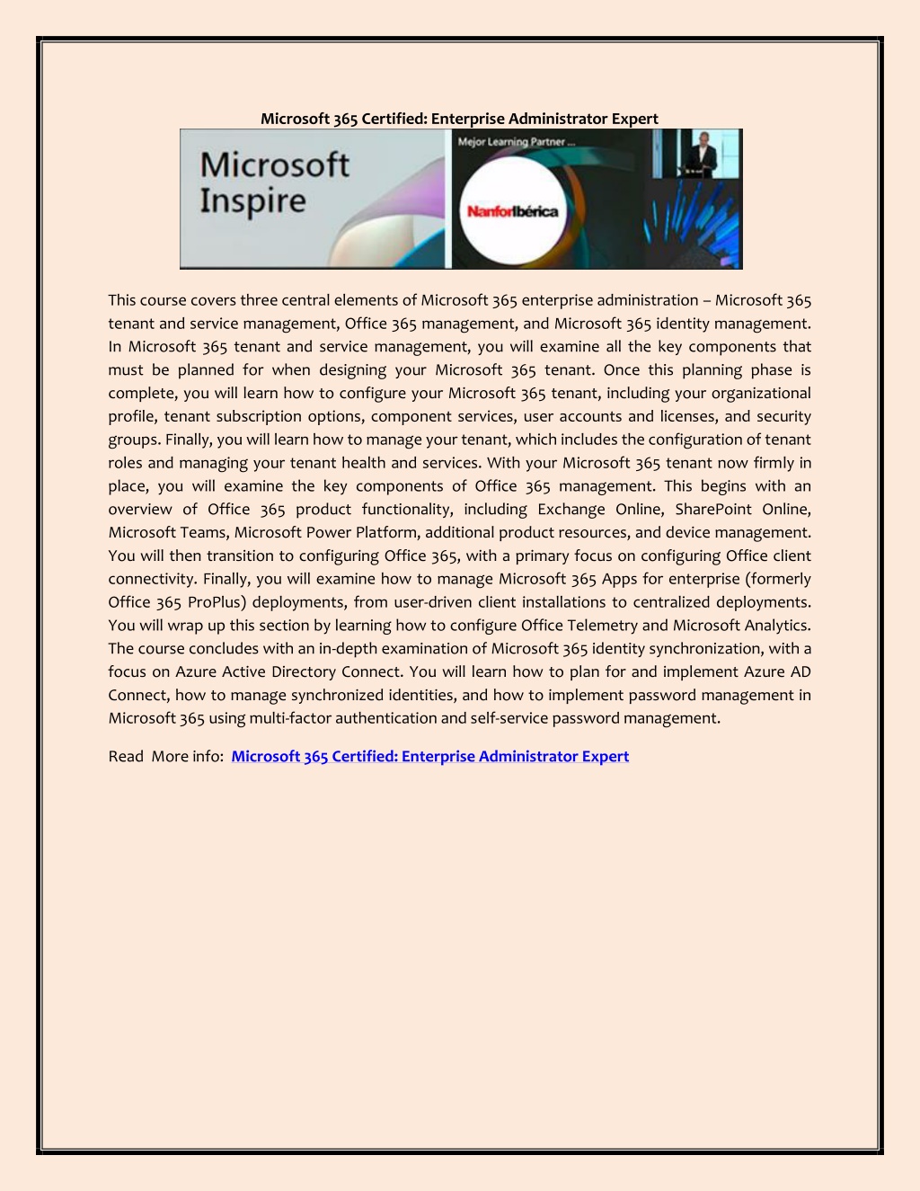 PPT Microsoft 365 Certified Enterprise Administrator Expert