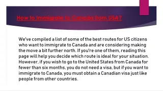 How to Immigrate to Canada from USA?