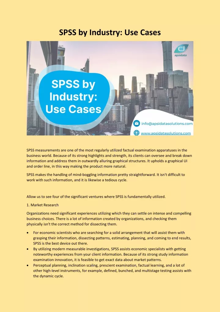 spss by industry use cases