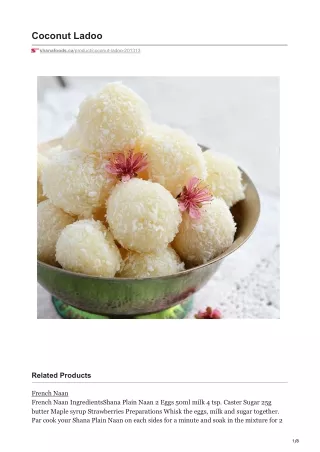 shanafoods.ca-Coconut Ladoo