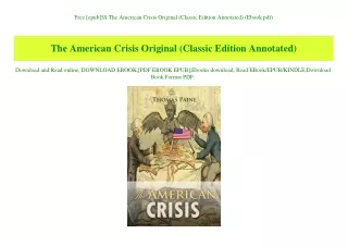 Free [epub]$$ The American Crisis Original (Classic Edition Annotated) (Ebook pdf)