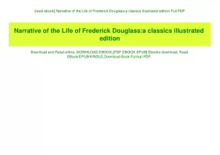 [read ebook] Narrative of the Life of Frederick Douglassa classics illustrated edition Full PDF