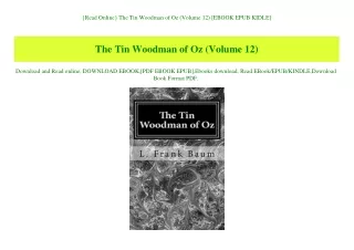 {Read Online} The Tin Woodman of Oz (Volume 12) [EBOOK EPUB KIDLE]