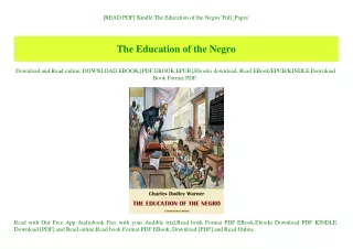 [READ PDF] Kindle The Education of the Negro 'Full_Pages'