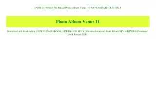 [PDF] DOWNLOAD READ Photo Album Venus 11 ^DOWNLOAD E.B.O.O.K.#