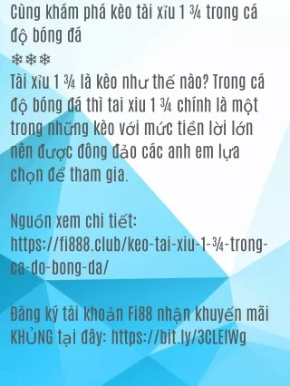 Keo tai xiu 1.75