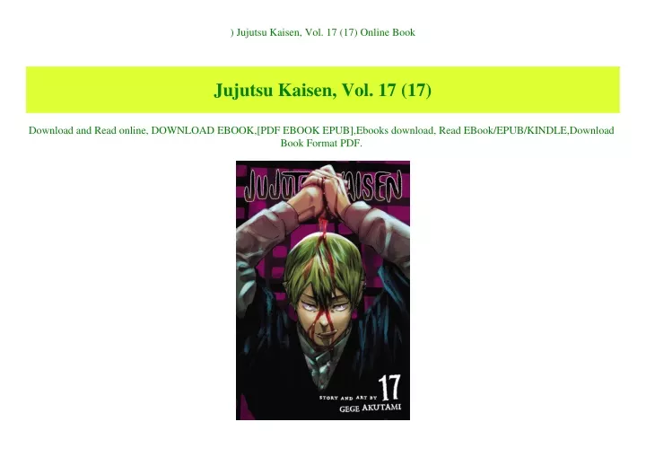 jujutsu kaisen vol 17 17 online book