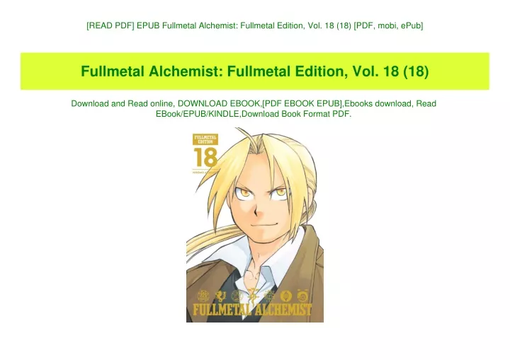 read pdf epub fullmetal alchemist fullmetal