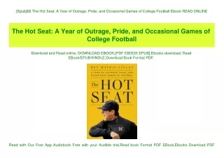 [Epub]$$ The Hot Seat A Year of Outrage  Pride  and Occasional Games of College Football Ebook READ ONLINE