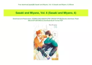 Free download [epub]$$ Sasaki and Miyano  Vol. 6 (Sasaki and Miyano  6) EBook