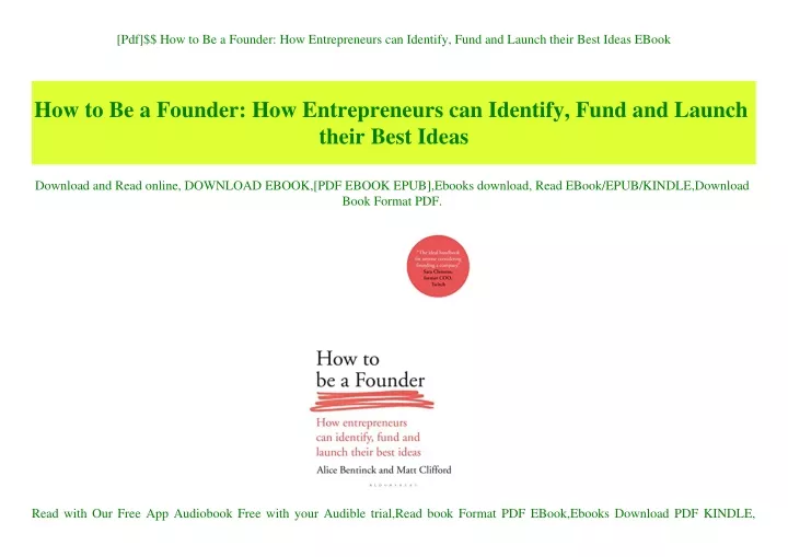 pdf how to be a founder how entrepreneurs