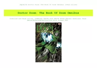 [Epub]$$ Doctor Doom The Book Of Doom Omnibus {read online}