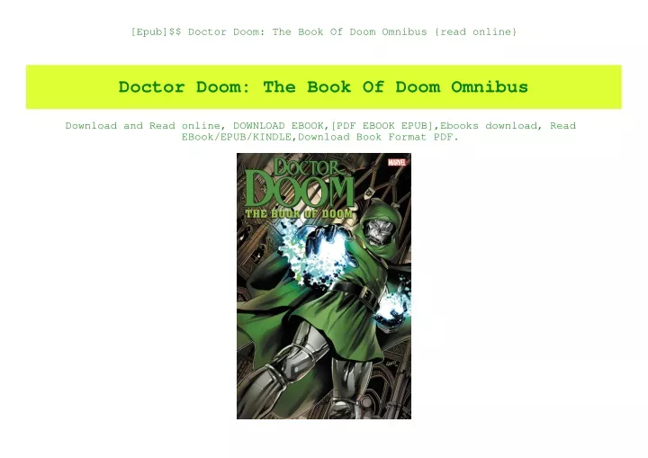 epub doctor doom the book of doom omnibus read
