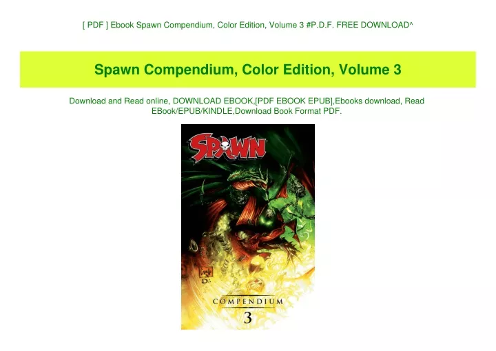 pdf ebook spawn compendium color edition volume