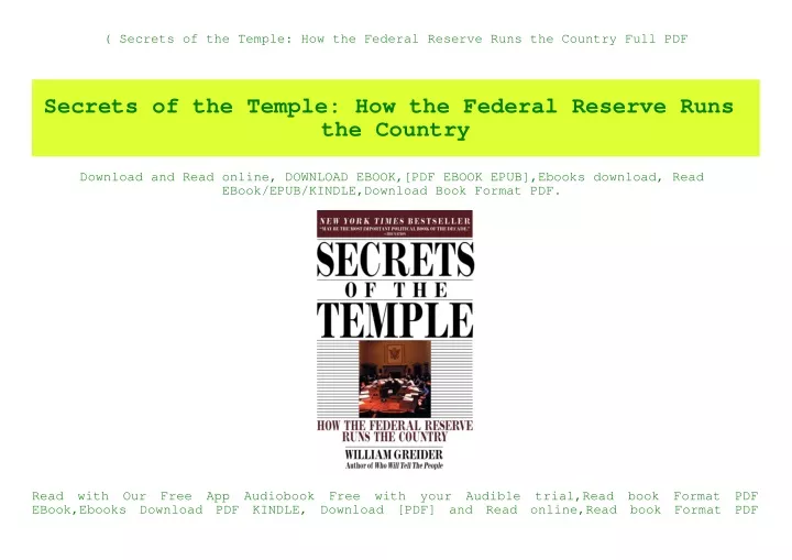 secrets of the temple how the federal reserve