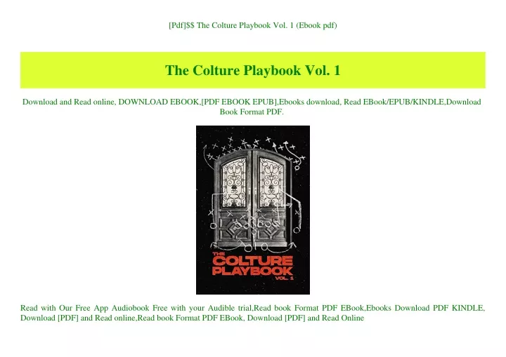 pdf the colture playbook vol 1 ebook pdf