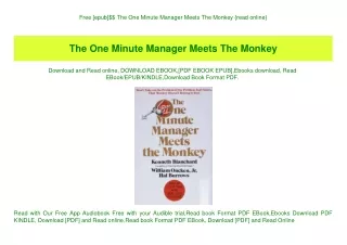 free epub the one minute manager meets the monkey