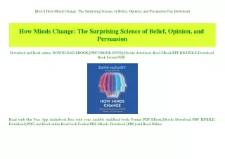 [Best!] How Minds Change The Surprising Science of Belief  Opinion  and Persuasion Free Download