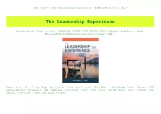 Pdf free^^ The Leadership Experience ^DOWNLOAD E.B.O.O.K.#