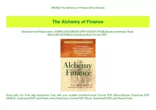 [READ] The Alchemy of Finance [Free Ebook]